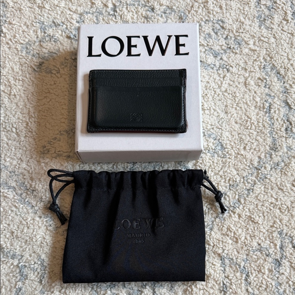 Loewe Deep Hunter Green Card Case – Box & Dust Bag Included. Quiet Luxury